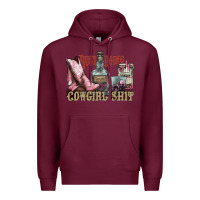 Burgundy busy doing cowgirl shit liquor boots cigarette Premium Hoodie - NancyCooperArtShop