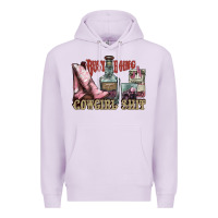 Lilac busy doing cowgirl shit liquor boots cigarette Premium Hoodie - NancyCooperArtShop