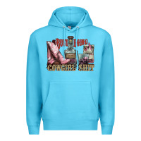 Ocean Blue busy doing cowgirl shit liquor boots cigarette Premium Hoodie - NancyCooperArtShop