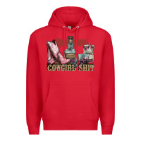 Red busy doing cowgirl shit liquor boots cigarette Premium Hoodie - NancyCooperArtShop