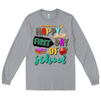 Heather Grey happy first day of school Long Sleeve Tee - Zillion Design Studio