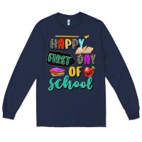 Navy happy first day of school Long Sleeve Tee - Zillion Design Studio
