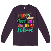 Plum happy first day of school Long Sleeve Tee - Zillion Design Studio