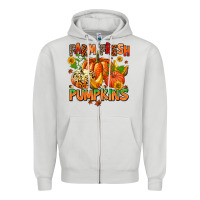 Dove Grey farm fresh pupkins Zipper Hoodie - AdoDesignShop