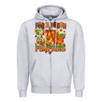 Heather Grey farm fresh pupkins Zipper Hoodie - AdoDesignShop