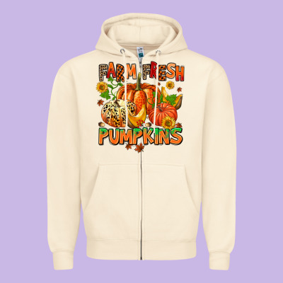 Farm Fresh Pupkins Zipper Hoodie Designed By Adodesignshop