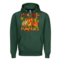 Sports Green farm fresh pupkins Zipper Hoodie - AdoDesignShop