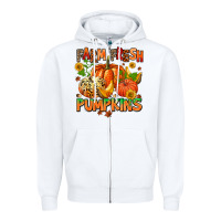 White farm fresh pupkins Zipper Hoodie - AdoDesignShop