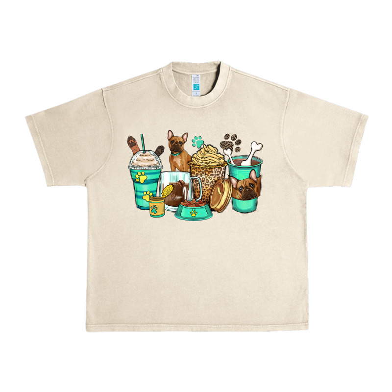 French Bulldog Coffee Cups Urban Heavy Tee by Zillion Design Studio | Teevron