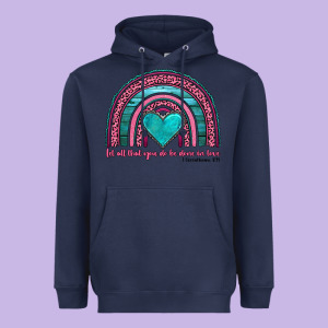 Valentine's Day Rainbow Let All That You Do Be Done In Love 1 Corinthi Heavyweight Hoodie Designed By Adodesignshop