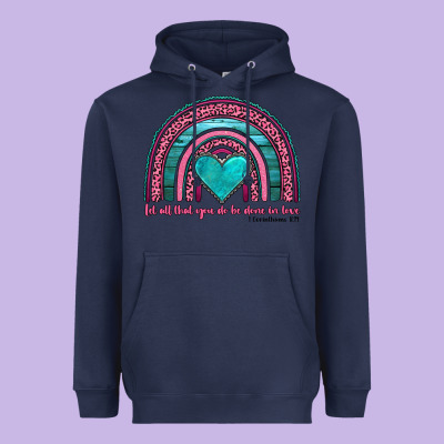 Valentine's Day Rainbow Let All That You Do Be Done In Love 1 Corinthi Heavyweight Hoodie Designed By Adodesignshop