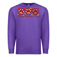 Purple happy valentines day paws Premium Sweatshirt - NancyCooperArtShop