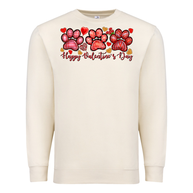 Happy Valentines Day Paws Premium Sweatshirt by NancyCooperArtShop | Teevron