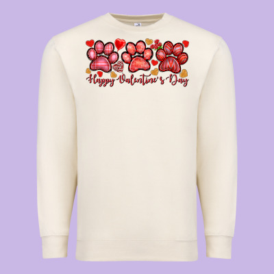 Happy Valentines Day Paws Premium Sweatshirt Designed By Nancycooperartshop