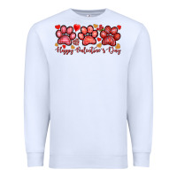 White happy valentines day paws Premium Sweatshirt - NancyCooperArtShop
