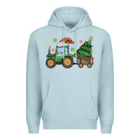 Blue Mist christmas tractor Premium Hoodie - MaliasSmallBusiness