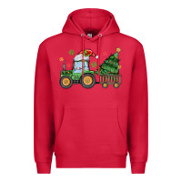 Cardinal christmas tractor Premium Hoodie - MaliasSmallBusiness