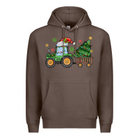 Coffee christmas tractor Premium Hoodie - MaliasSmallBusiness