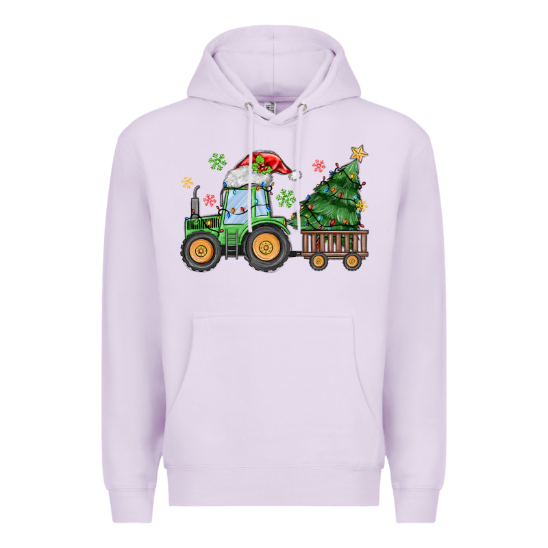 Christmas Tractor Premium Hoodie by MaliasSmallBusiness | Teevron
