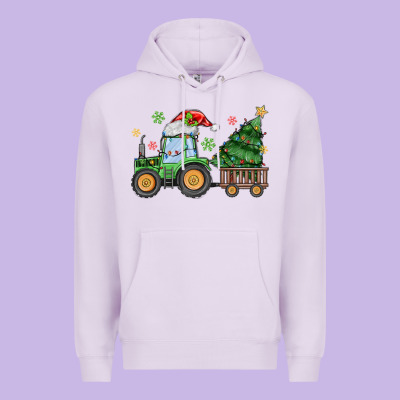 Christmas Tractor Premium Hoodie Designed By Maliassmallbusiness