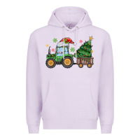 Lilac christmas tractor Premium Hoodie - MaliasSmallBusiness