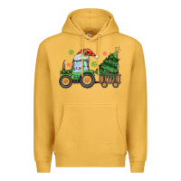 Mustard christmas tractor Premium Hoodie - MaliasSmallBusiness