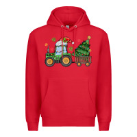 Red christmas tractor Premium Hoodie - MaliasSmallBusiness