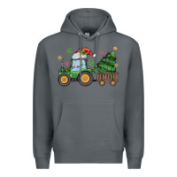 Rock christmas tractor Premium Hoodie - MaliasSmallBusiness