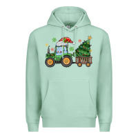 Seafoam christmas tractor Premium Hoodie - MaliasSmallBusiness