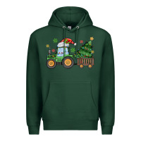 Sports Green christmas tractor Premium Hoodie - MaliasSmallBusiness