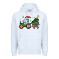 White christmas tractor Premium Hoodie - MaliasSmallBusiness