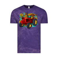 Cloud Purple western tractor Vintage Tee - texasbilliewilder