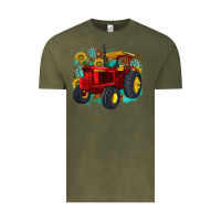 Vintage Olive western tractor Vintage Tee - texasbilliewilder