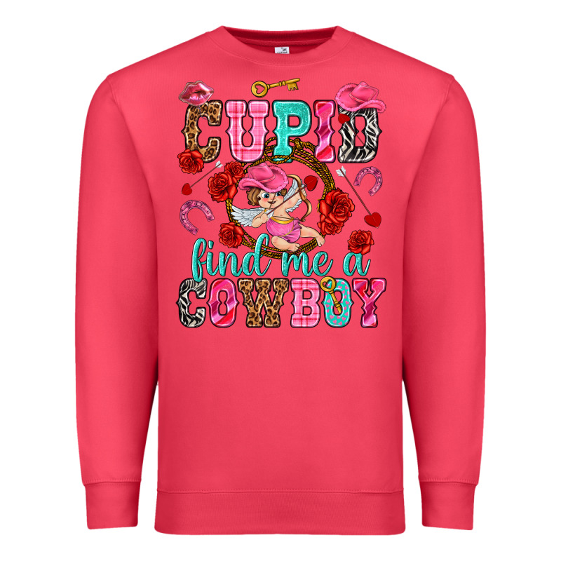 Cupid Find Me A Cowboy Premium Sweatshirt by NancyCooperArtShop | Teevron
