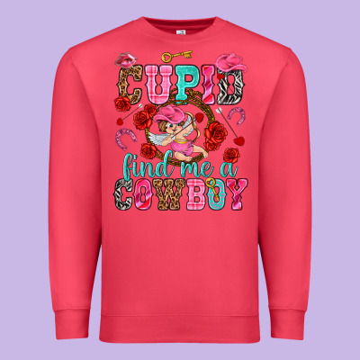 Cupid Find Me A Cowboy Premium Sweatshirt Designed By Nancycooperartshop