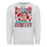 Dove Grey cupid find me a cowboy Premium Sweatshirt - NancyCooperArtShop