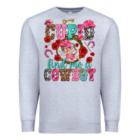 Heather Grey cupid find me a cowboy Premium Sweatshirt - NancyCooperArtShop