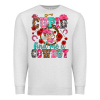Oatmeal Heather cupid find me a cowboy Premium Sweatshirt - NancyCooperArtShop