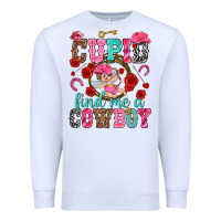 White cupid find me a cowboy Premium Sweatshirt - NancyCooperArtShop