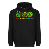 Black peace love st patty's day Heavyweight Hoodie - Artiststas