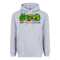 Heather Grey peace love st patty's day Heavyweight Hoodie - Artiststas