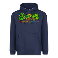 Navy peace love st patty's day Heavyweight Hoodie - Artiststas