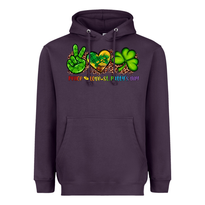 Peace Love St Patty's Day Heavyweight Hoodie by Artiststas | Teevron