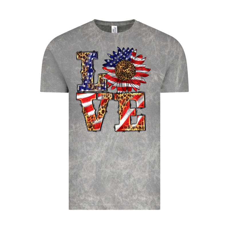 Patriotic Sunflower Love Vintage Tee by BarkalooDesign | Teevron