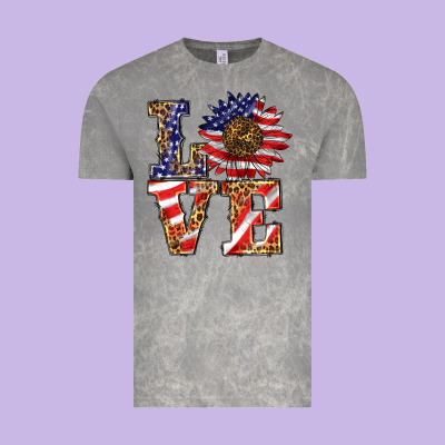 Patriotic Sunflower Love Vintage Tee Designed By Barkaloodesign