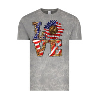 Cloud Rock patriotic sunflower love Vintage Tee - BarkalooDesign
