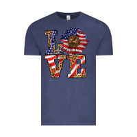 Vintage Denim patriotic sunflower love Vintage Tee - BarkalooDesign