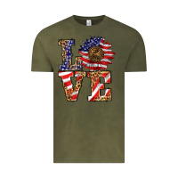 Vintage Olive patriotic sunflower love Vintage Tee - BarkalooDesign