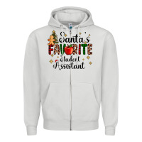 Dove Grey santa's favorite student assistant Zipper Hoodie - AdoDesignShop