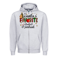 Heather Grey santa's favorite student assistant Zipper Hoodie - AdoDesignShop
